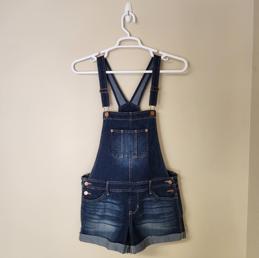 Juniors Denim Overall Shorts, Sz M